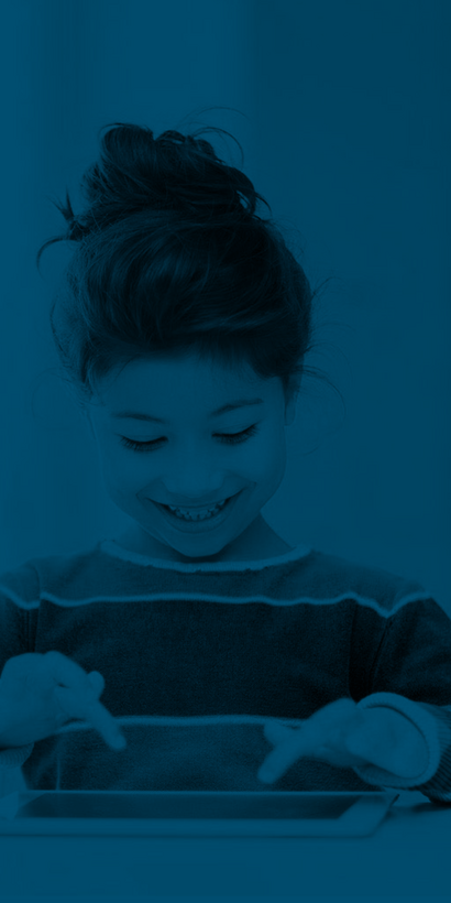 Girl playing with tablet